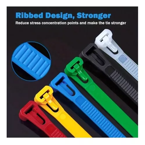Tie Raps Bridas Cables De Nailon Reutilizables Con Seguro